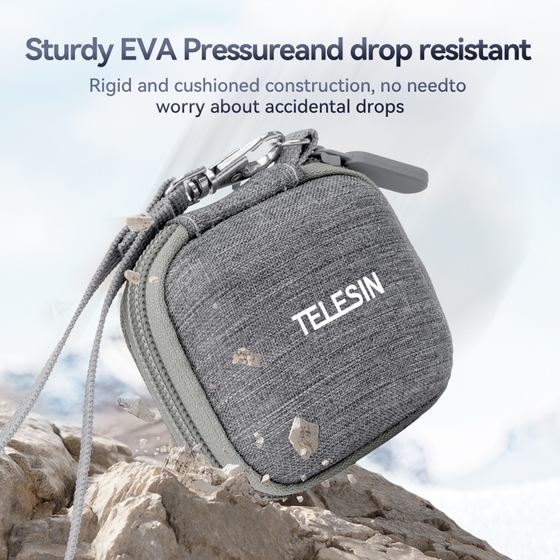 TELESIN Protective Bag For Action Camera Carrying Bag Waterproof Storage Box For Gopro 11 10 9 DJI OSMO Action Insta360 Go3