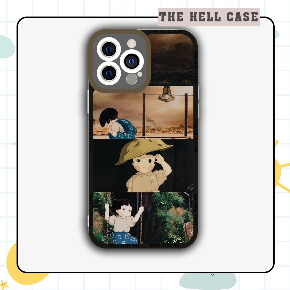 Ốp iphone cạnh vuông Thehellcase Setsuko Mộ đom đóm anime 6/6s/7/7plus/8/8plus/x/xr/xs/11/12/13/pro/plus/promax/14prm