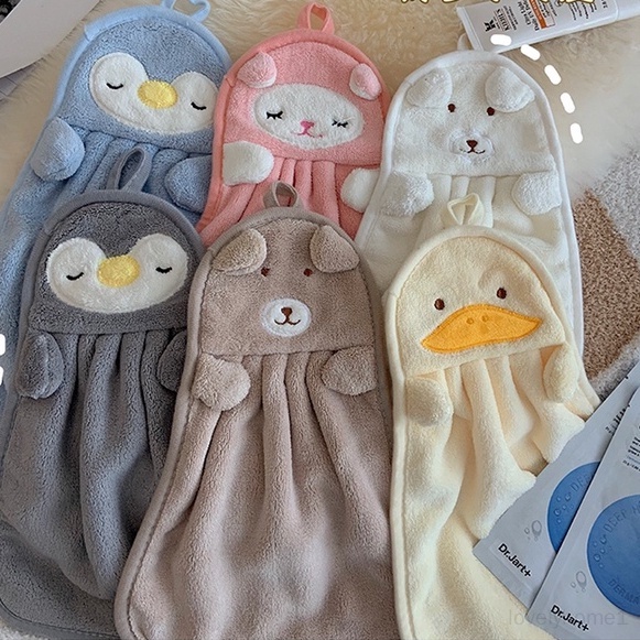 Khăn Lau Tay Mềm Mại Thấm Hút Nước Tốt Thân Thiện Với Làn Da Hình Động Vật Dễ Thương