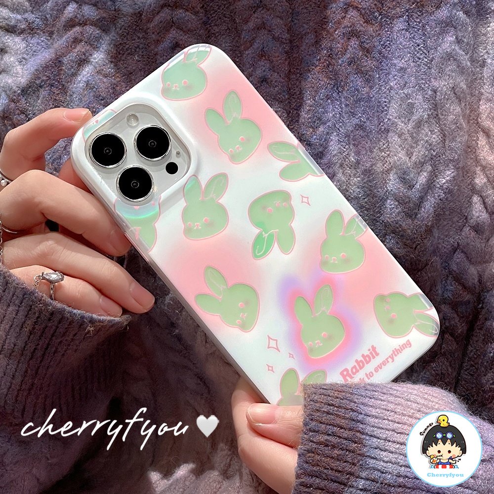 Ốp Điện Thoại IMD Mềm Dày Dặn Chống Sốc Hình Thỏ Dễ Thương Cho IPhone 14 13 12 11 Pro Max