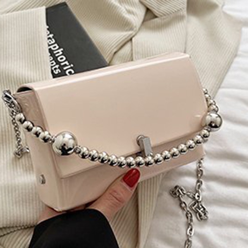 Túi Đeo Vai Hình Vuông mini Đính Ngọc Trai Thời Trang Dễ Phối Đồ Cho Nữ