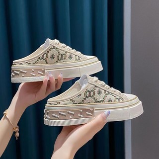 Giày lười vải canvas đế dày thời trang xuân hè 2023