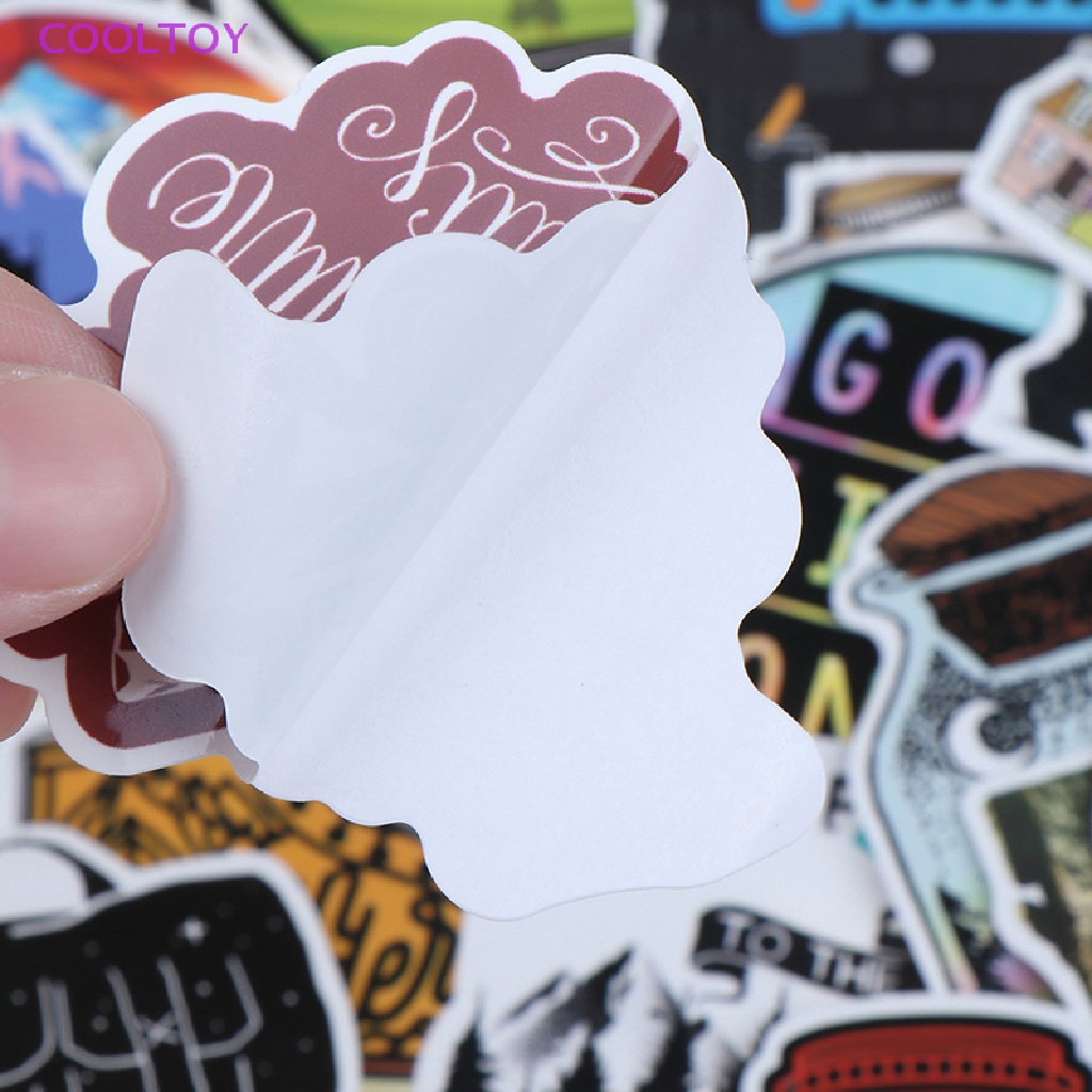 Cooltoy Bộ 65 Miếng Dán PVC Chống Thấm Nước Hình Phong Cảnh Du Lịch Leo Núi