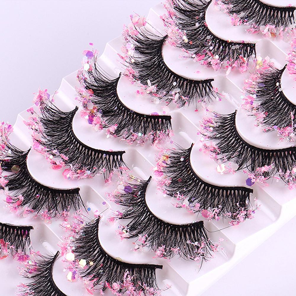 Set 7 Cặp Lông Mi Giả Lấp Lánh Dùng Hóa Trang Tiệc Tùng