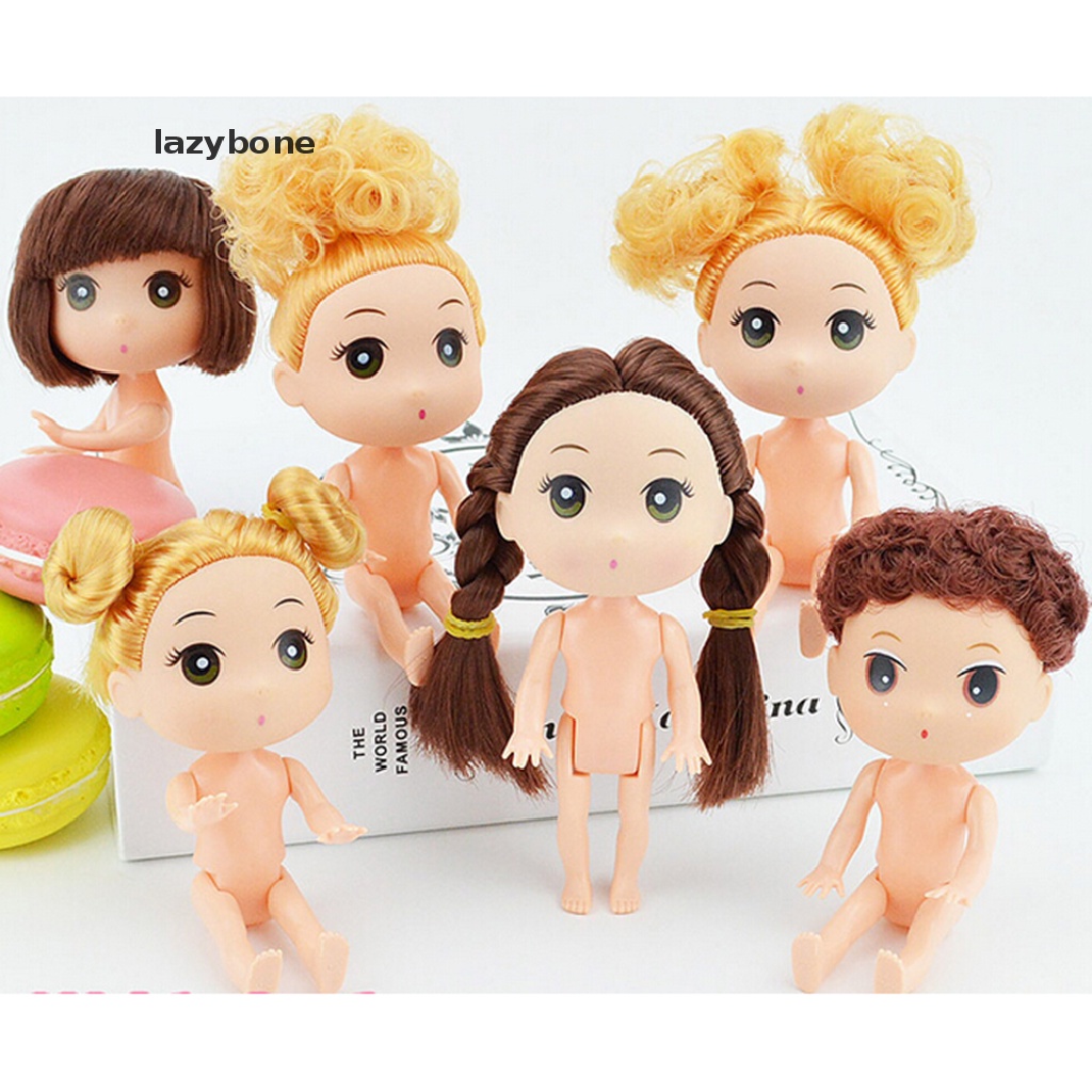 Búp Bê Đồ Chơi Mini 18cm Có Tóc Vàng Nâu Trang Trí Bánh Kem Dễ Thương