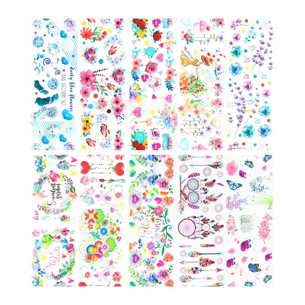Set 10 Miếng Dán Trang Trí Móng Tay DIY Họa Tiết Bầu Trời Sao Trọng Lượng Nhẹ Dành Cho Nữ