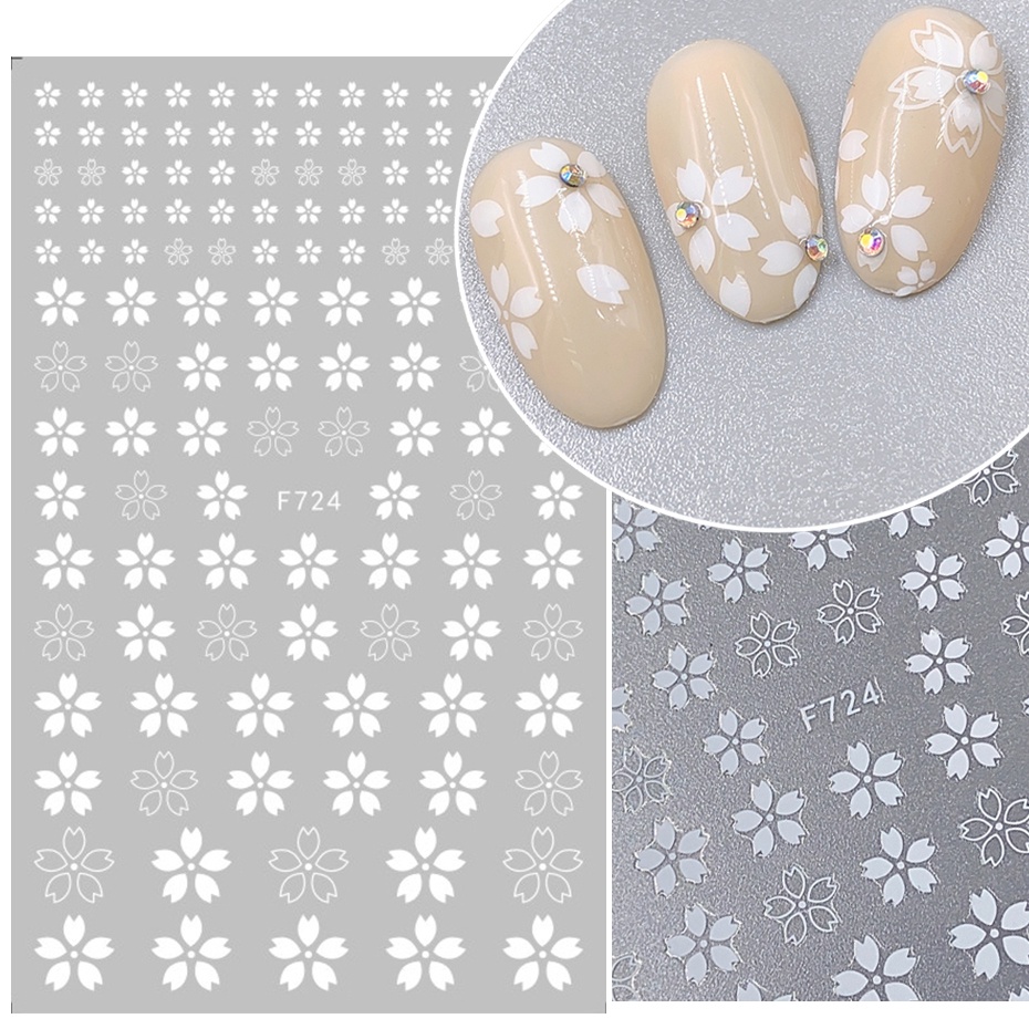 Miếng Dán Trang Trí Móng Tay 3D Hình Hoa Anh Đào 724-727