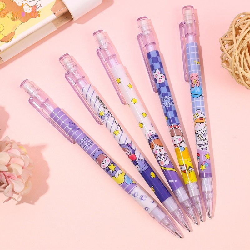 Bút Chì Bấm Tự Động Ngòi 0.5mm In Hình Hành Tinh Màu Tím Dễ Thương Chất Lượng Cao