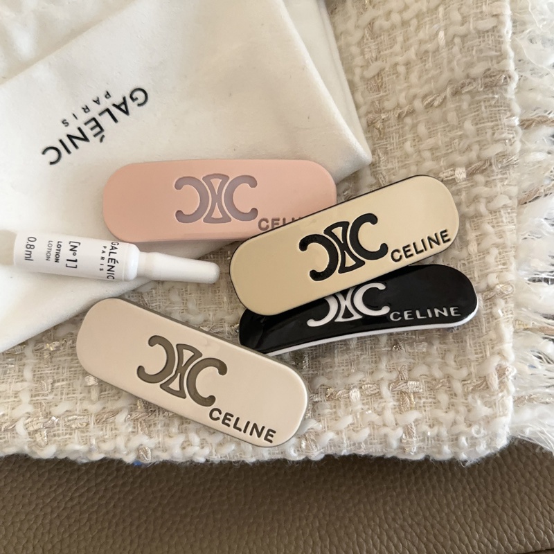 Kẹp Tóc Họa Tiết Hình Học Oval In Chữ Cao Cấp Thời Trang