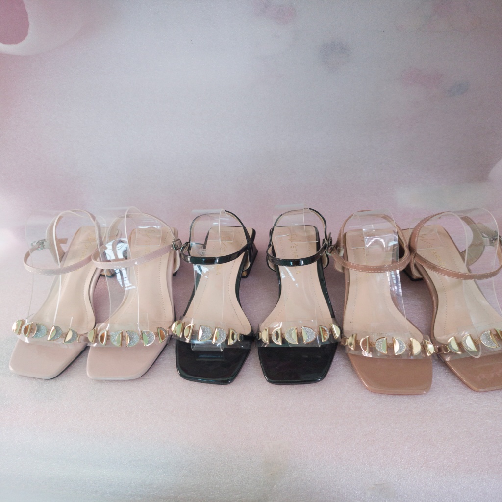 Dép cao gót 5 phân Quai Đính Đá Xinh Mã N3 giày cao gót quai mảnh giày đính đá cực xinh cá tính