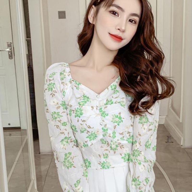 IELGY Áo Sơ Mi Tay Dài Cổ Chữ v Thời Trang Dành Cho Nữ