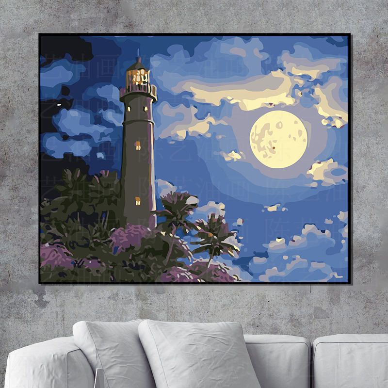 Tranh Sơn Dầu Trang Trí Nội Thất 30 * 40cm Tự Làm Hình Phong Cảnh