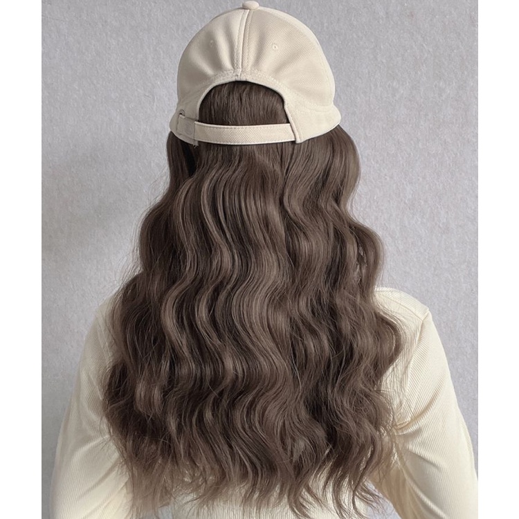 Mũ Lưỡi Trai Phối Tóc Giả Dài Thẳng Thời Trang Cho Nữ