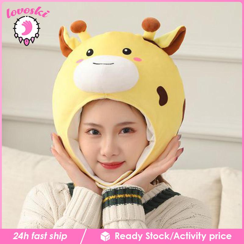 Mũ Trùm Đầu Hình Tuần Lộc Bằng Lông Nhung Dễ Thương Xinh Xắn