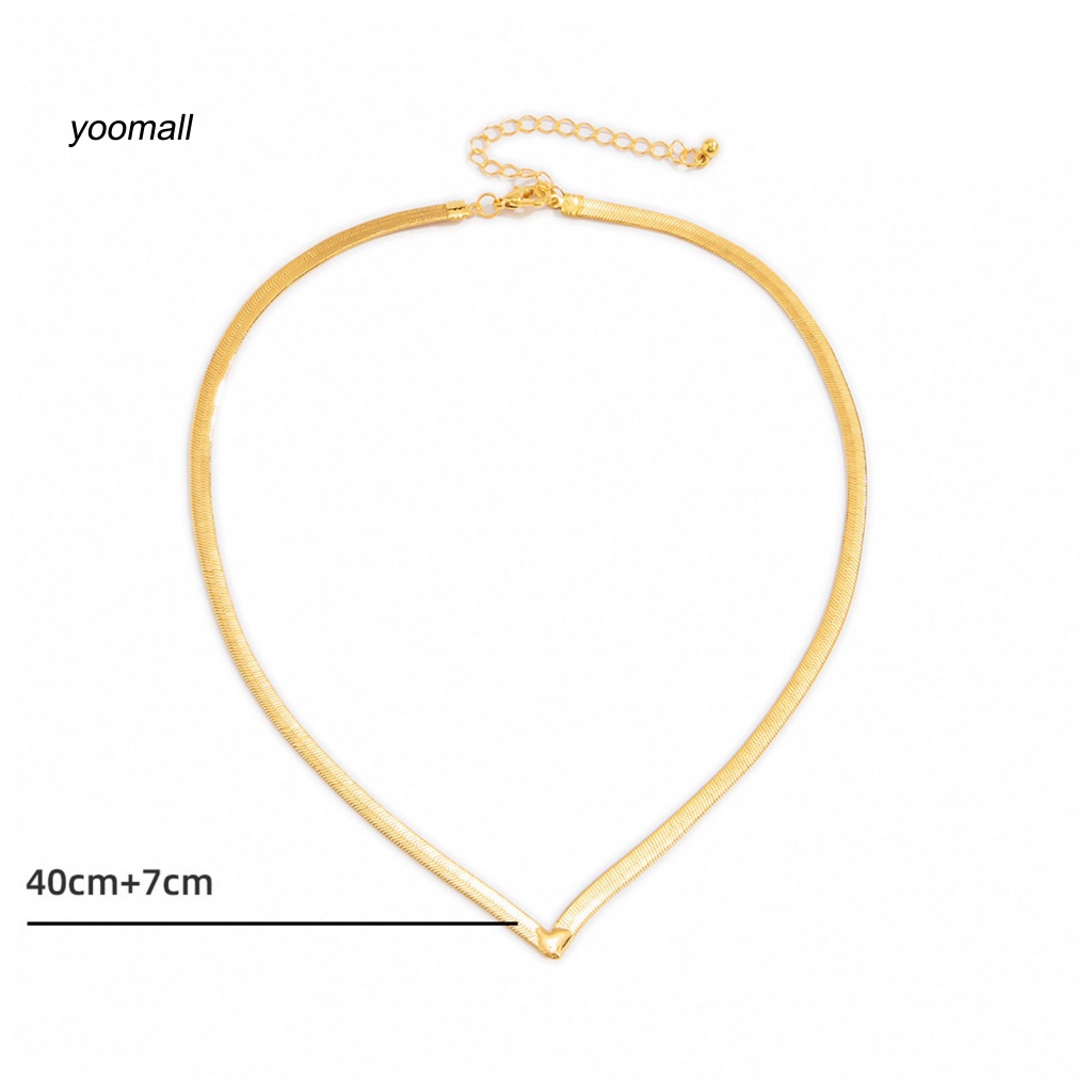 Vòng Cổ Choker Dây Xích Hình Chữ V Phẳng Trọng Lượng Nhẹ Phong Cách Hip Hop Làm Quà Tặng Trang Sức Cho Bạn Gái YO