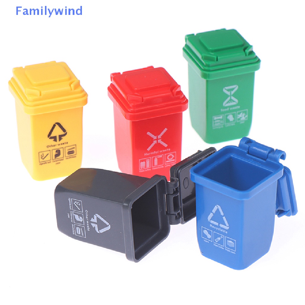 Set 5 Thùng Rác Mini Tỉ Lệ 1: 12 Trang Trí Nhà Búp Bê