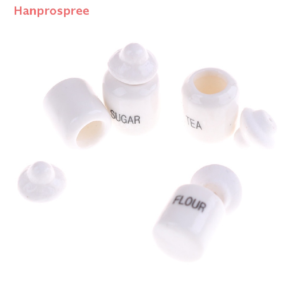 Bộ 4 Hũ Gốm Sứ Trắng Dễ Thương Trang Trí Nhà Búp Bê 1 / 12