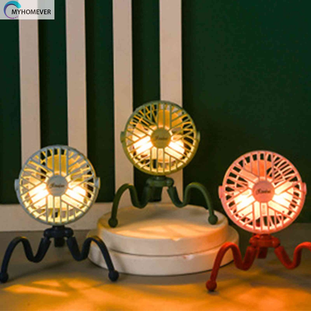 Quạt Điện USB Mini 5V 2.5W Hình Bạch Tuộc 3 Bánh Răng Làm Mát Không Ồn Cho Bé