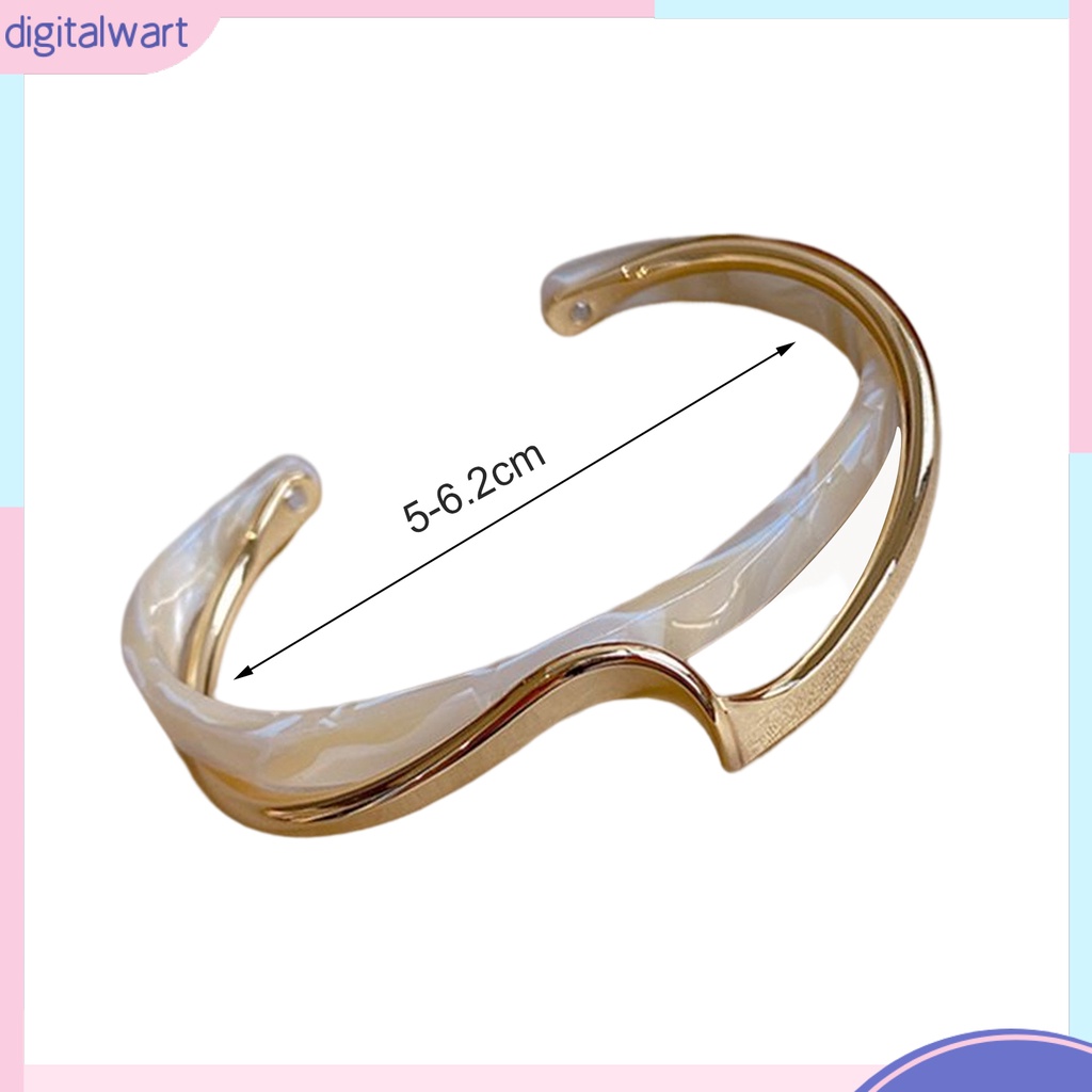 Vòng Tay Hở Đánh Bóng Gương Hai Lớp Dạng Mở Mạ Điện Sáng Bóng Đơn Giản Có Thể Điều Chỉnh Mặc Hàng Ngày [DIL]