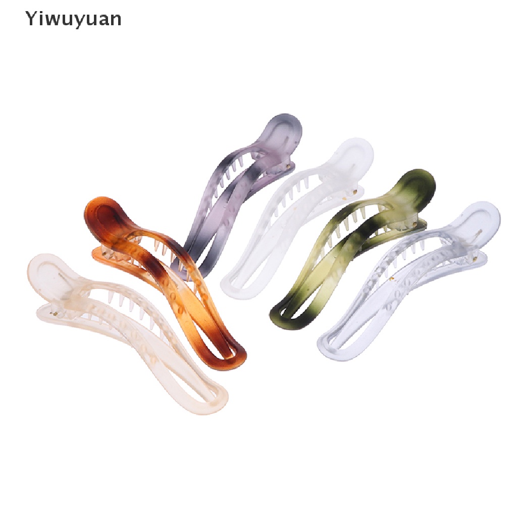 < Yiwuyuan > Kẹp Tóc Kiểu Đuôi Cá Lớn Bằng Acrylic Màu Đục