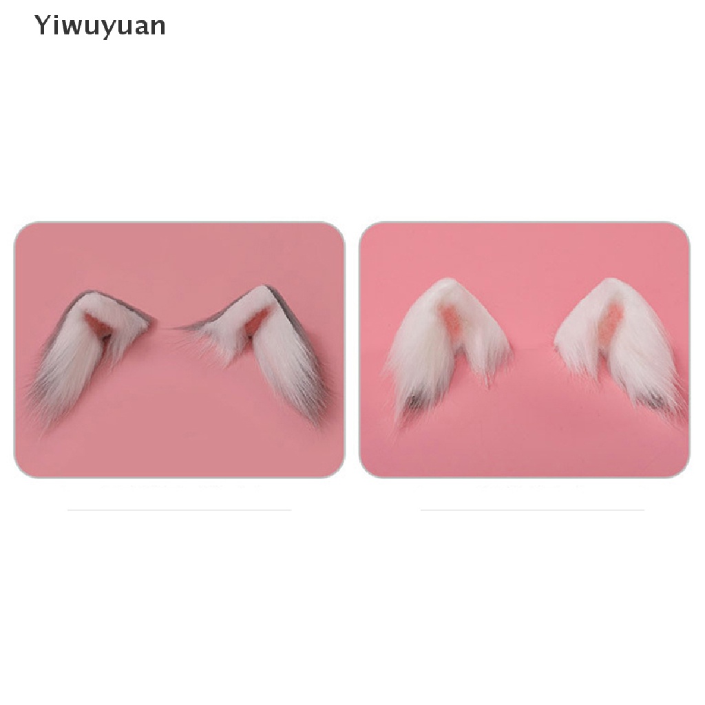 < Yiwuyuan > Kẹp Tóc Tai Mèo Phối Lông Hóa Trang Lolita