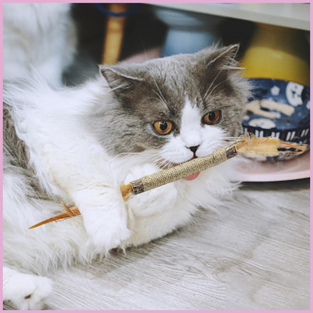 Đồ Chơi Nhai Gặm Bằng Lục Giác Phối Lông Vũ Mềm Mại Cho Mèo Cưng