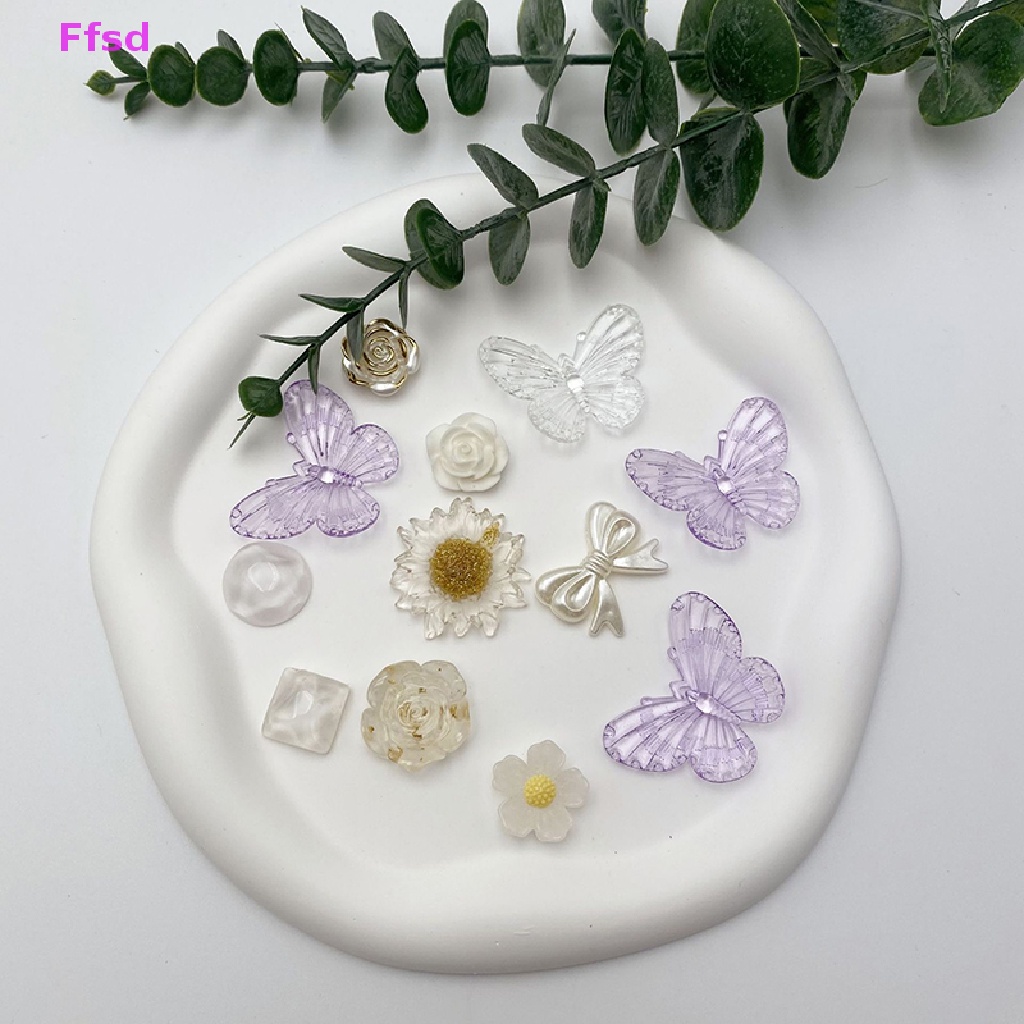 {Ffsd} Phụ Kiện Khóa Hình Bướm Màu Tím Trong Suốt Có Thể Tháo Rời Diy