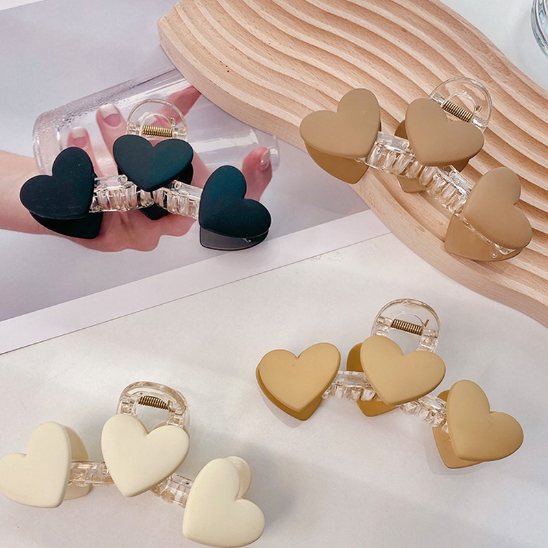 Kẹp Tóc Nhựa Trong Suốt Hình Trái Tim / Cá Mập Thời Trang Cho Nữ