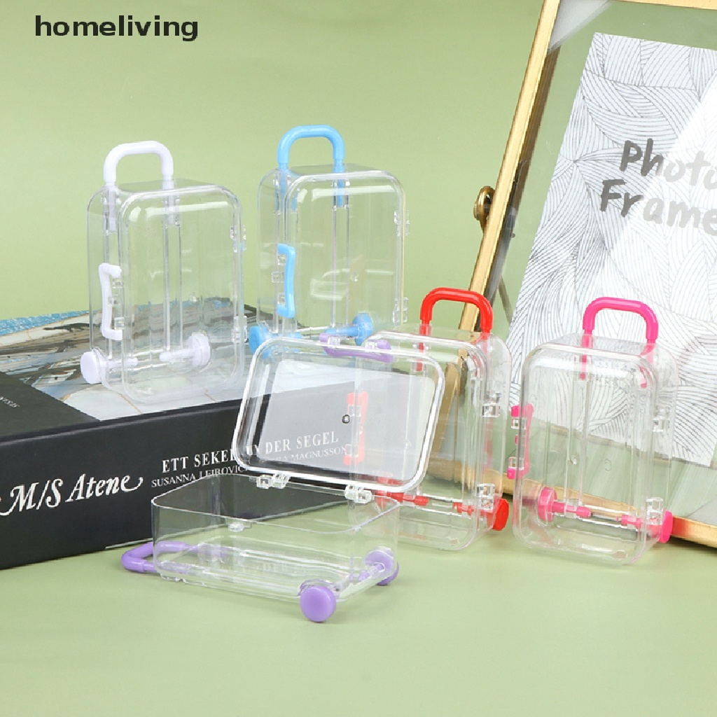 1 Túi Đựng Kẹo 5 * 7cm Dạng Va Li Kéo Mini Trang Trí Nhà Búp Bê