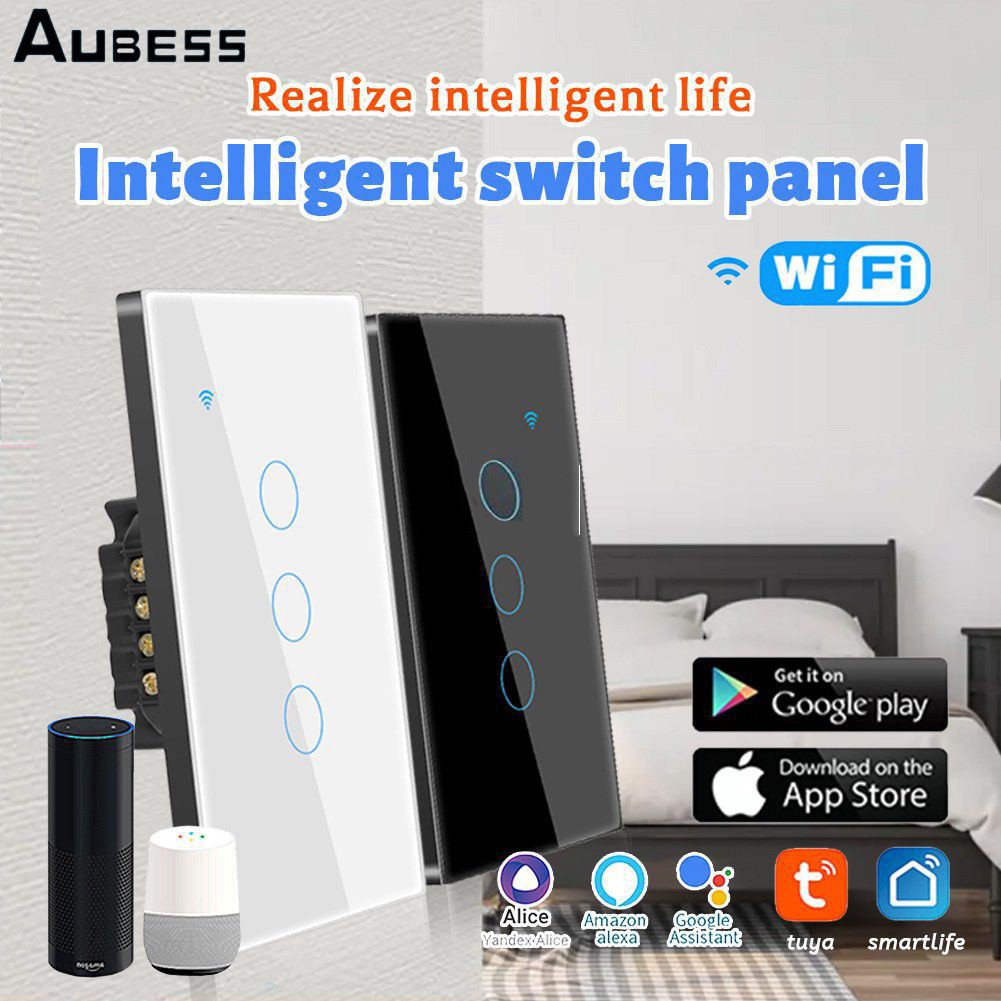 Công Tắc Đèn Cảm Ứng Thông Minh Wifi Tuya 100-250V Smart Life Switch/Tuay App Điều Khiển Từ Xa Us