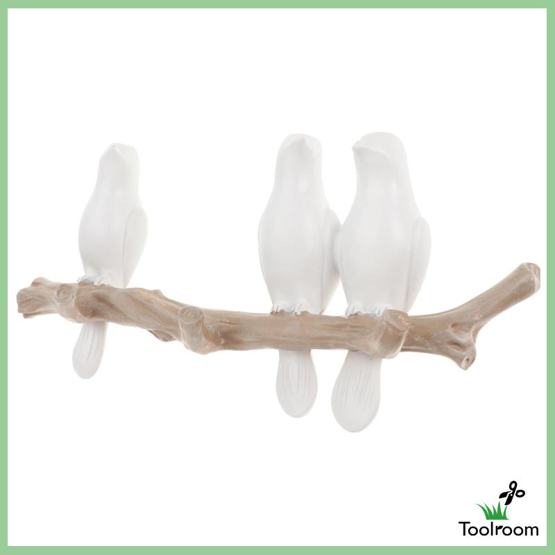 Set 2 Móc Treo Áo Khoác Gắn Tường Bằng Nhựa Resin Hình Chú Chim