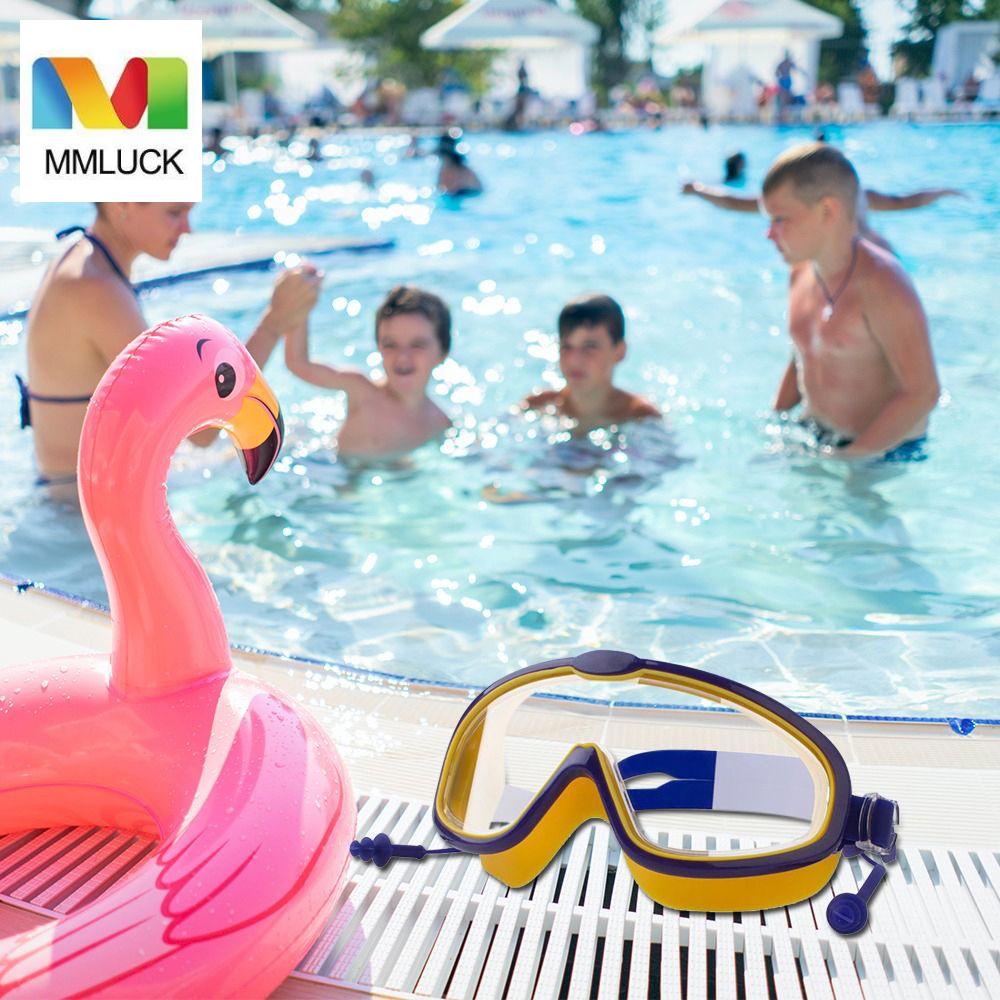 Kính bơi MMULCK chống bám hơi nước chống thấm nước tầm nhìn rộng có nút bịt tai dành cho trẻ em