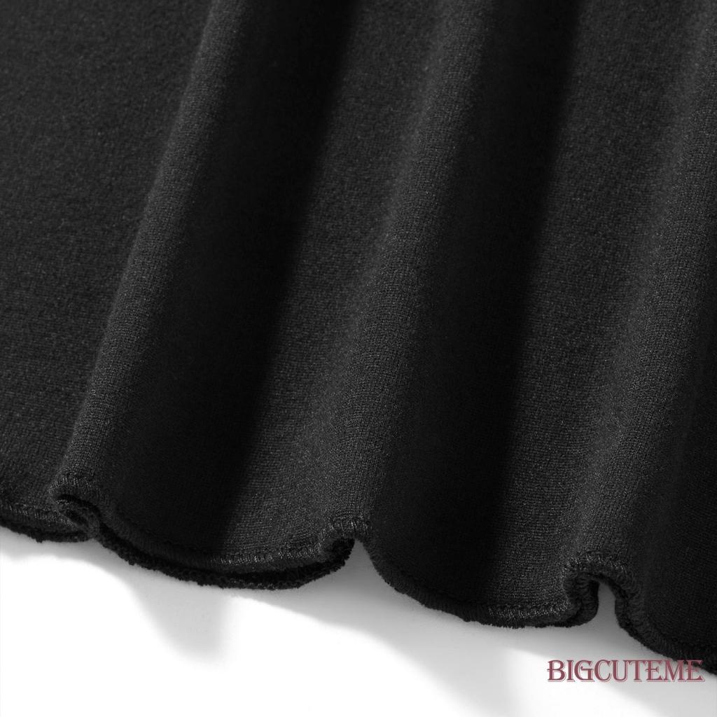 Áo Thun Tay Ngắn Giả 2 Mảnh Phối Ren Dáng Ôm Thời Trang Cho Nữ Đen