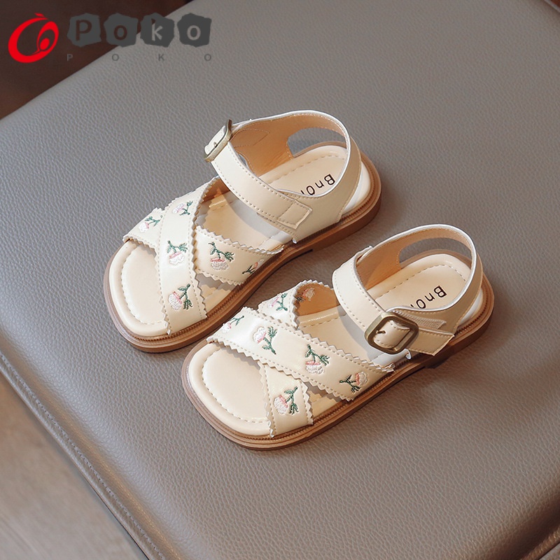 Giày Sandal Công Chúa Trung Hoa Thêu Hoa Phong Cách Mùa Hè Mới 2023 Cho Bé Gái