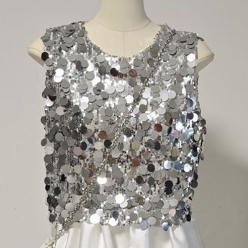 Áo Không Tay Đính Kim Sa Lấp Lánh Thời Trang Cho Nữ