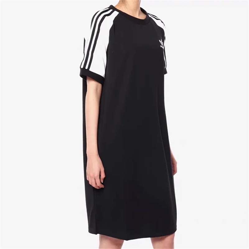 Chân Váy Chữ A Thêu Logo Adidas 100% Phối Màu Cá Tính Thời Trang Cho Nữ