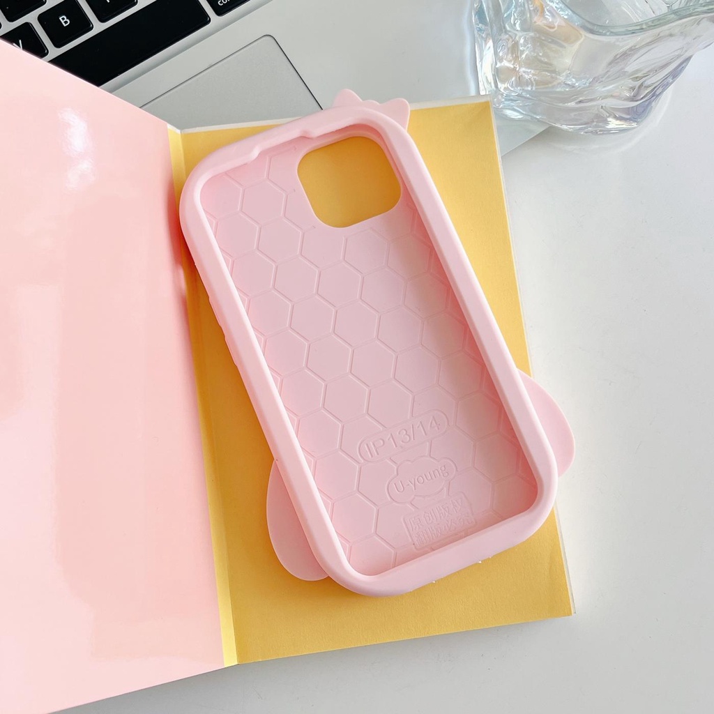 Ốp Điện Thoại Silicon tpu Mềm Hình Sanrio Thỏ Bánh Donut Hoạt Hình 3D Cho iPhone 14 13 12 11 Pro MAX