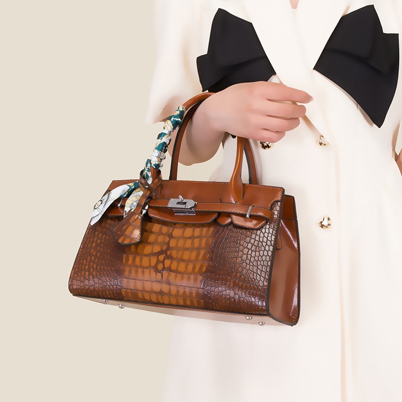 Túi Xách Đeo Vai Họa Tiết Da Cá Sấu Thời Trang Âu Mỹ 2023 Cho Nữ