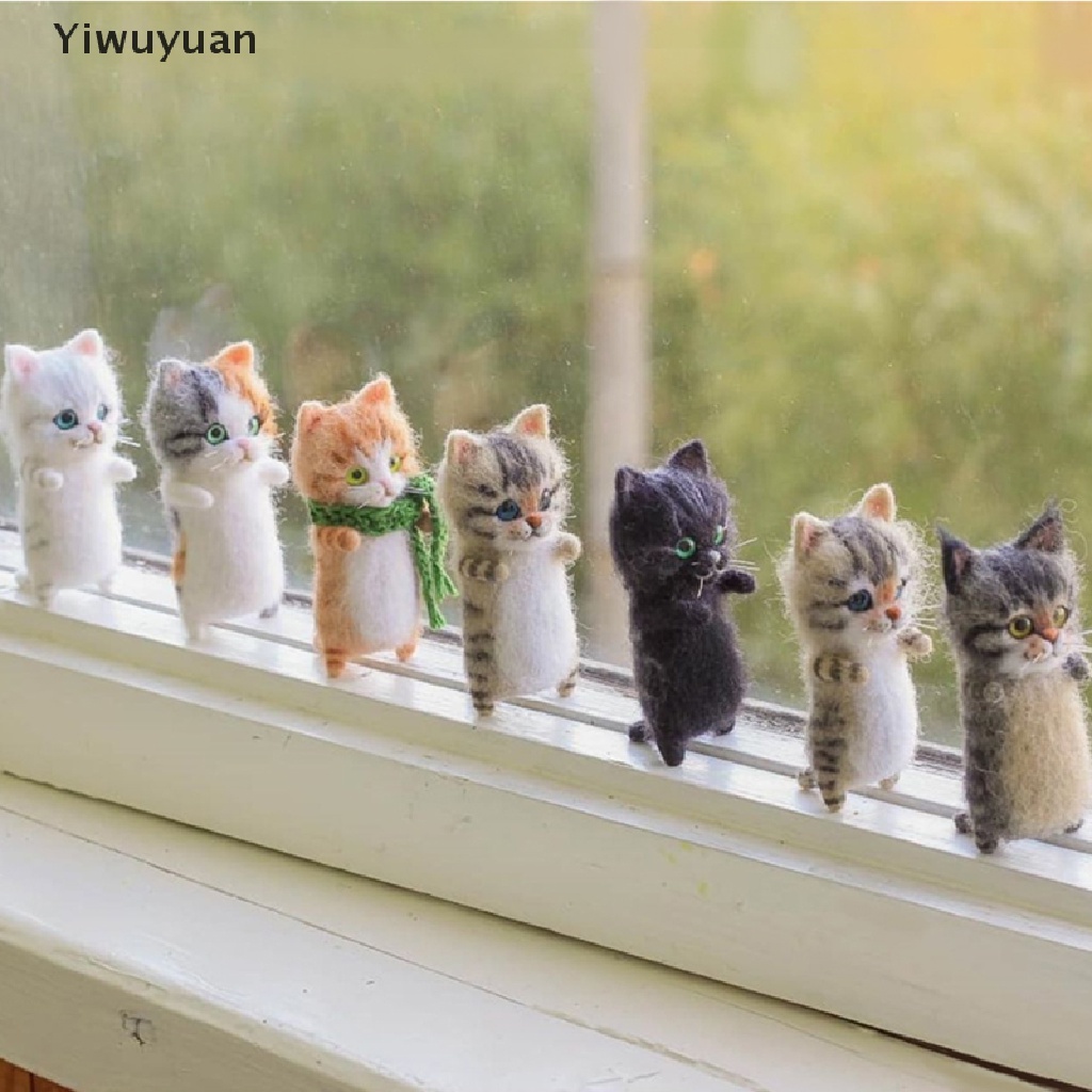 < Yiwuyuan > Đồ Chơi Mèo Nhồi Bông Bằng Vải Nỉ Thủ Công Dễ Thương Không Cần Hoàn Thiện