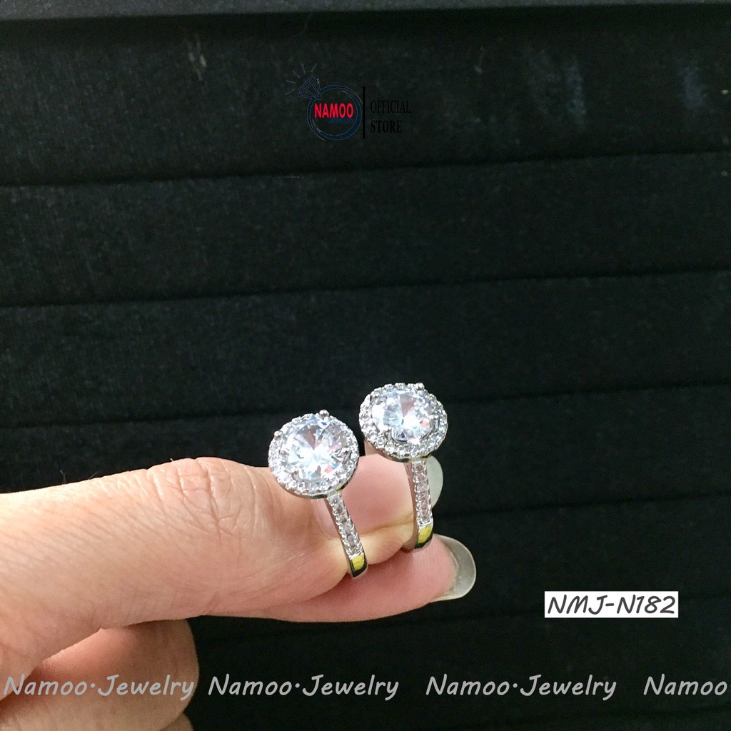 Nhẫn Đá Tròn NMJ N182 Tự Chỉnh Độ Rộng CHo Nàng