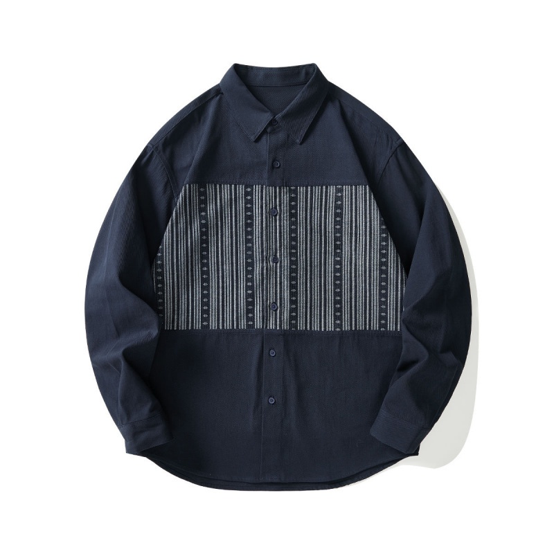 Áo Sơ Mi Nam Dài Tay Họa Tiết Kẻ Sọc Phong Cách Hong Kong Thời Trang Xuân Thu 2023