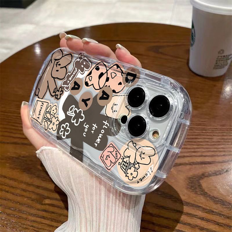 ✅Ốp Điện Thoại Dẻo Trong Suốt Họa Tiết Chú Thỏ &amp; Hoa Xinh Xắn Chống Sốc Cho Iphone1113 Xr8Piphone14 / xs12 promax / 7 UE84