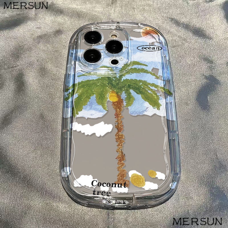 ✅Ốp Điện Thoại Mềm Trong Suốt Chống Sốc In Hình Cây Dừa Cho Iphone 12 11 713xs 148PxrPromax
