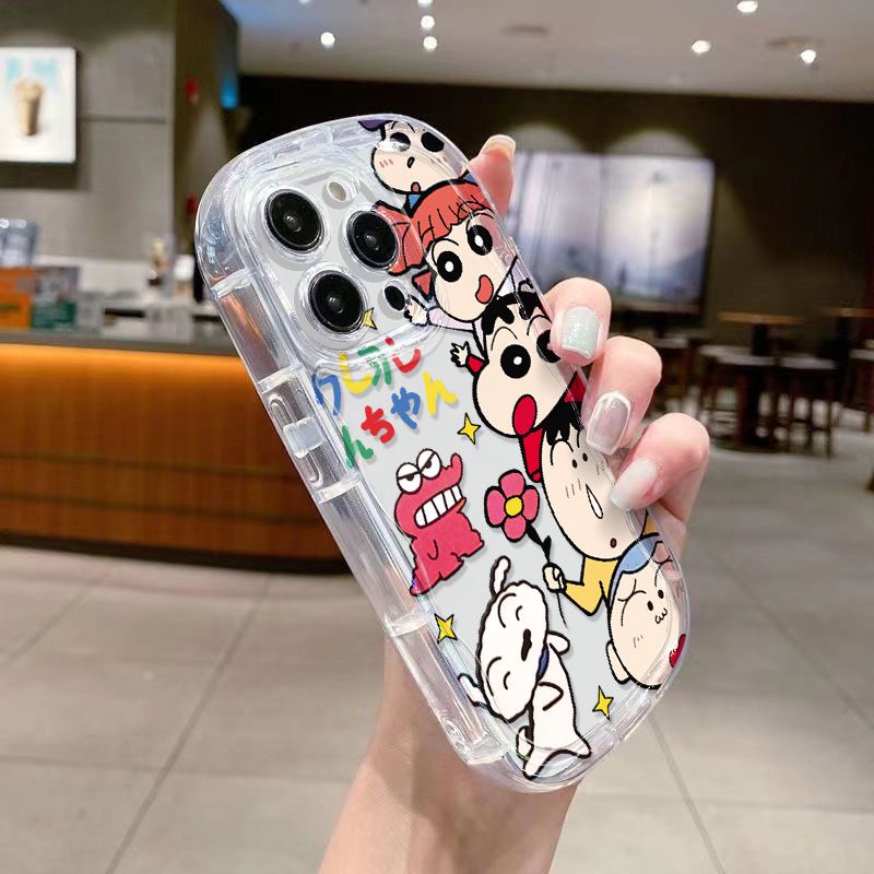 ✅Ốp Điện Thoại Mềm Trong Suốt Chống Sốc Hình Shin-Chan / Khủng Long Cho Iphone14 / promaxxr 11xs / 8p 71213