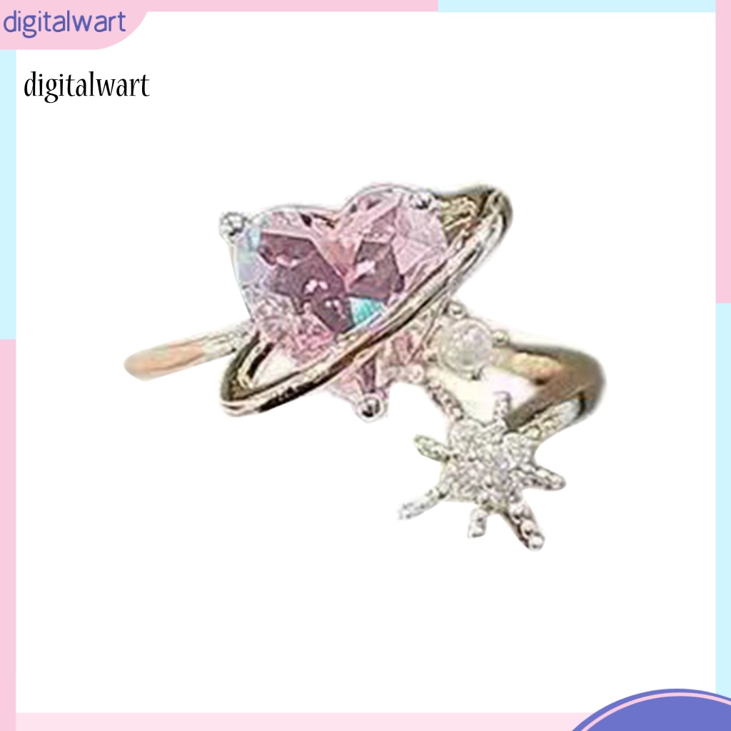 Kỹ Thuật Số| Nhẫn Cưới Hình Trái Tim Đính Pha Lê Lấp Lánh Cho Nữ