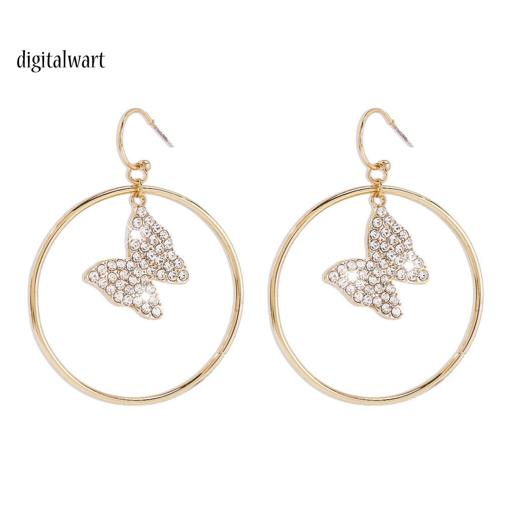 Kỹ Thuật Số| 1 Đôi Bông Tai Hình Học Lớn Dát Đá Lấp Lánh Thời Trang Dự Tiệc Cho Nữ