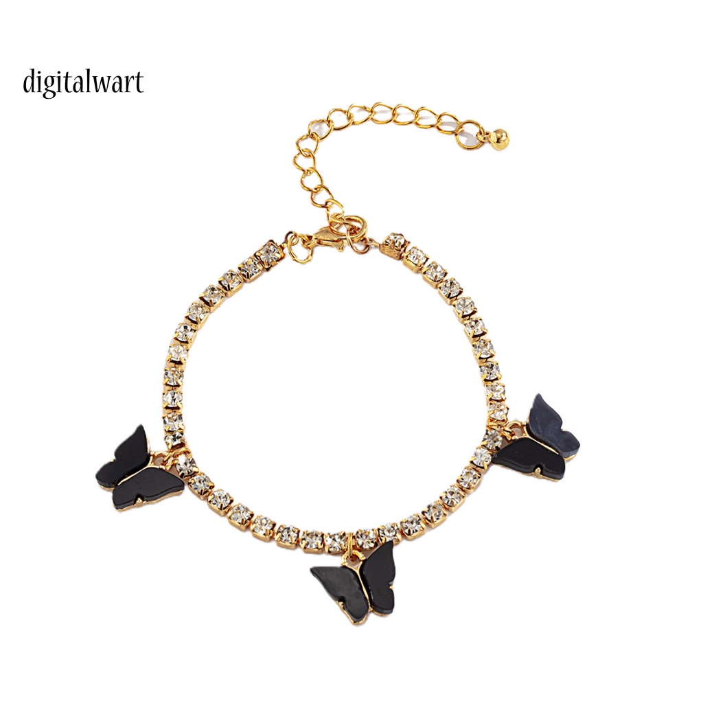 Kỹ Thuật Số| Vòng Tay Hình Bướm Đính Đá Lấp Lánh Đơn Giản Cho Nữ