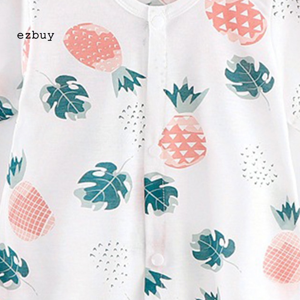 [EY] Bộ Áo Liền Quần Ngắn Tay Cài Khuy Mềm Mại Trung Tính Thời Trang Mùa Hè Cho Bé Sơ Sinh