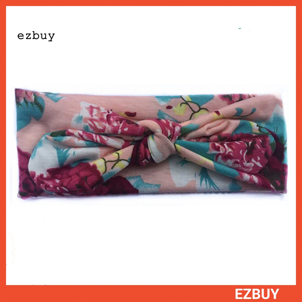 Băng Đô Thắt Nút In Họa Tiết Hoa Làm Phụ Kiện Chụp Ảnh Cho Bé Gái Sơ Sinh