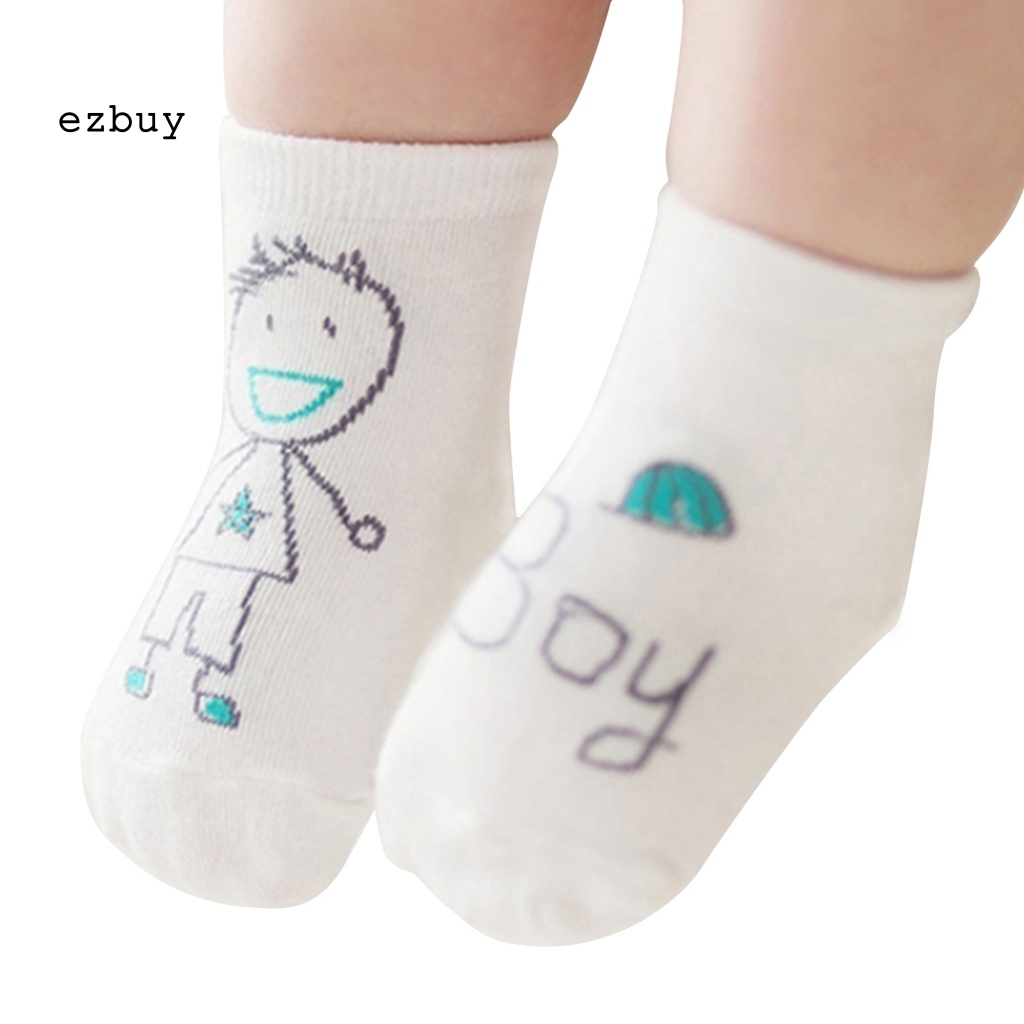 1 Đôi Vớ Cotton Mềm Chống Trượt In Họa Tiết Hoạt Hình Dễ Thương Cho Bé